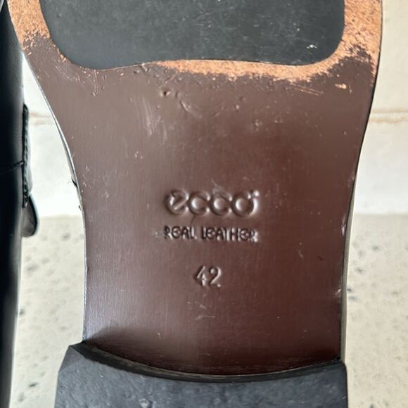 ECCO Men’s Black Leather Sleek Loafers Slip On Style Shoes Size EU42 / US8-8.5 - Picture 9 of 12